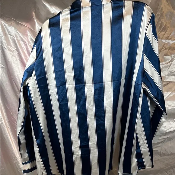 Adore Blue and White Striped Women's Pajama Set - Picture 3 of 3